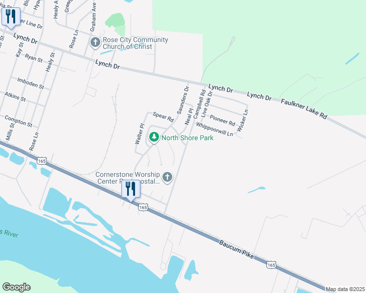 map of restaurants, bars, coffee shops, grocery stores, and more near 15 Quillen Avenue in North Little Rock