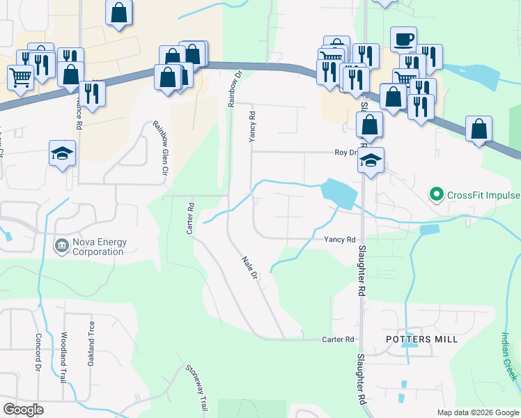 map of restaurants, bars, coffee shops, grocery stores, and more near 279 Yancy Road in Madison