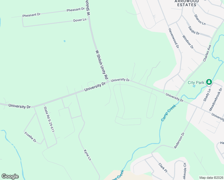 map of restaurants, bars, coffee shops, grocery stores, and more near 2421 University Drive in Lancaster