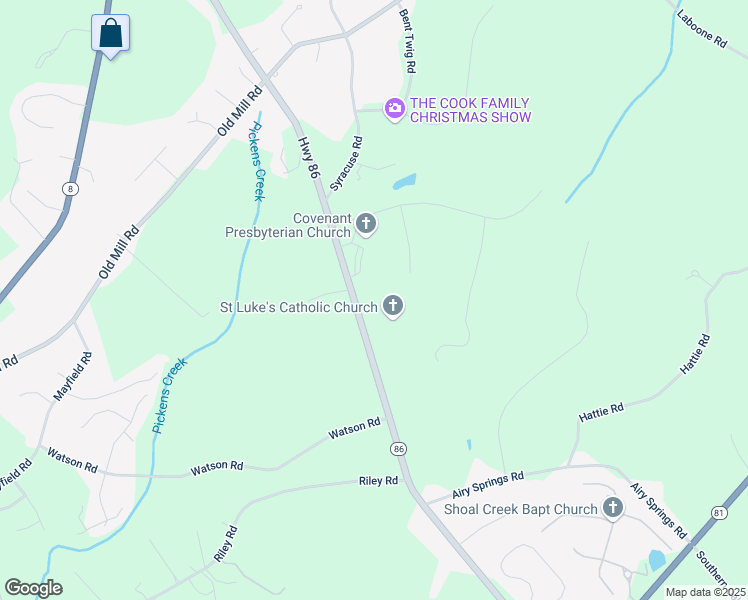 map of restaurants, bars, coffee shops, grocery stores, and more near 4418 South Carolina 86 in Easley