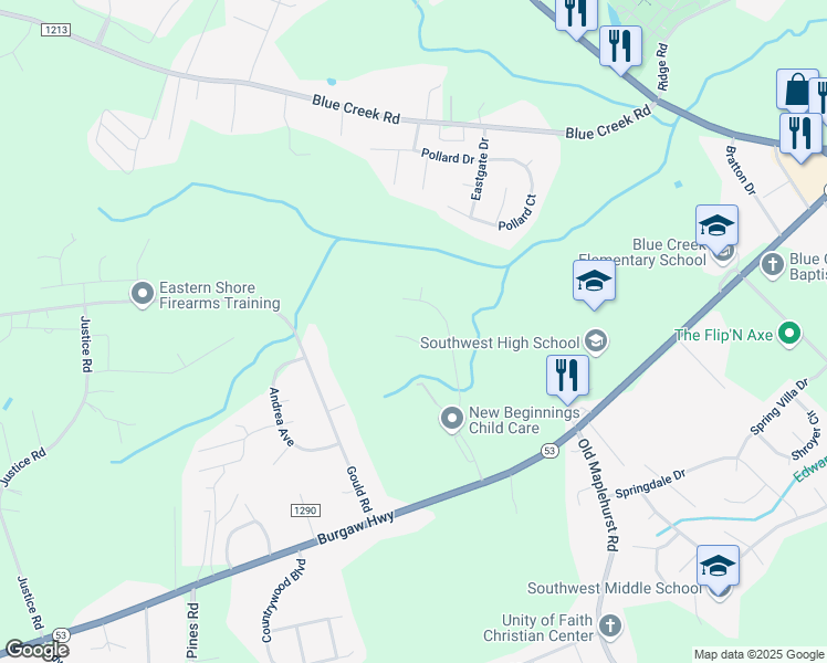 map of restaurants, bars, coffee shops, grocery stores, and more near 306 Forbes Lane in Jacksonville