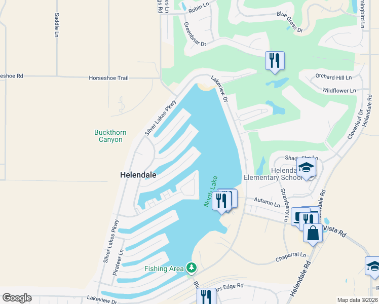 map of restaurants, bars, coffee shops, grocery stores, and more near 14616 Lighthouse Lane in Helendale