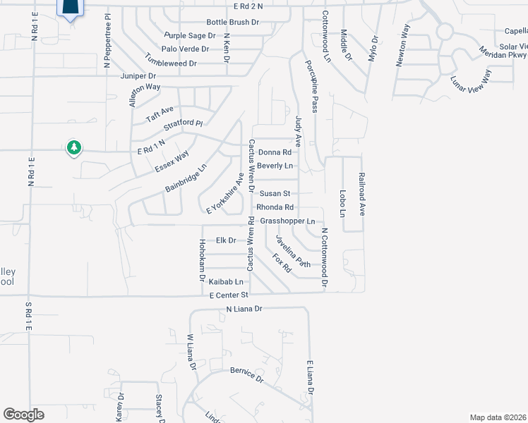 map of restaurants, bars, coffee shops, grocery stores, and more near 1803 Susan Street in Chino Valley