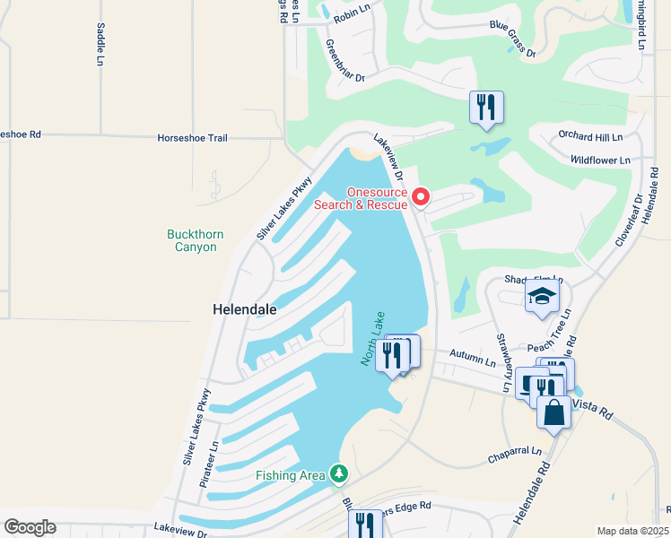 map of restaurants, bars, coffee shops, grocery stores, and more near 14616 Lighthouse Lane in Helendale