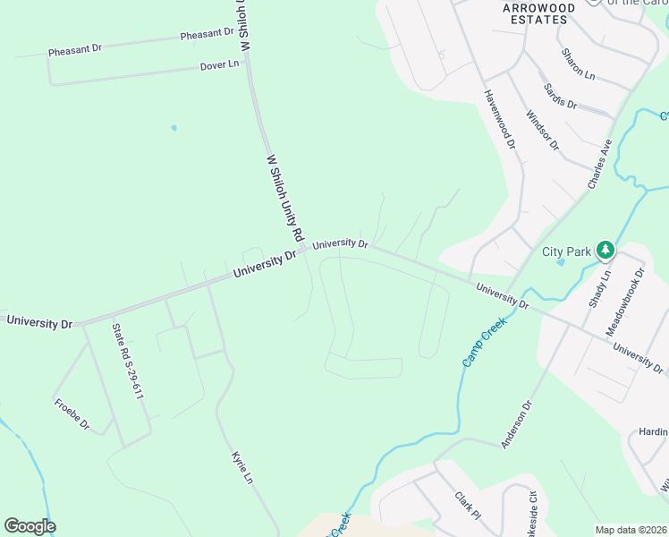 map of restaurants, bars, coffee shops, grocery stores, and more near 2322 University Drive in Lancaster