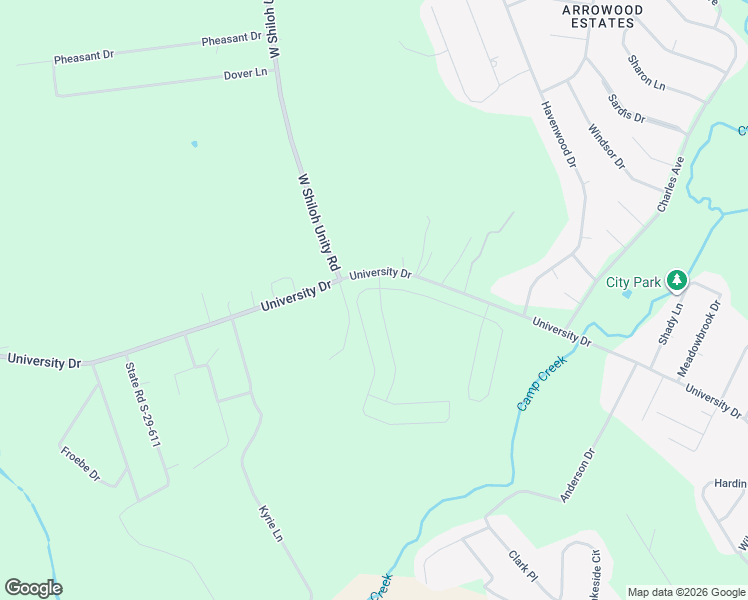 map of restaurants, bars, coffee shops, grocery stores, and more near 2322 University Drive in Lancaster
