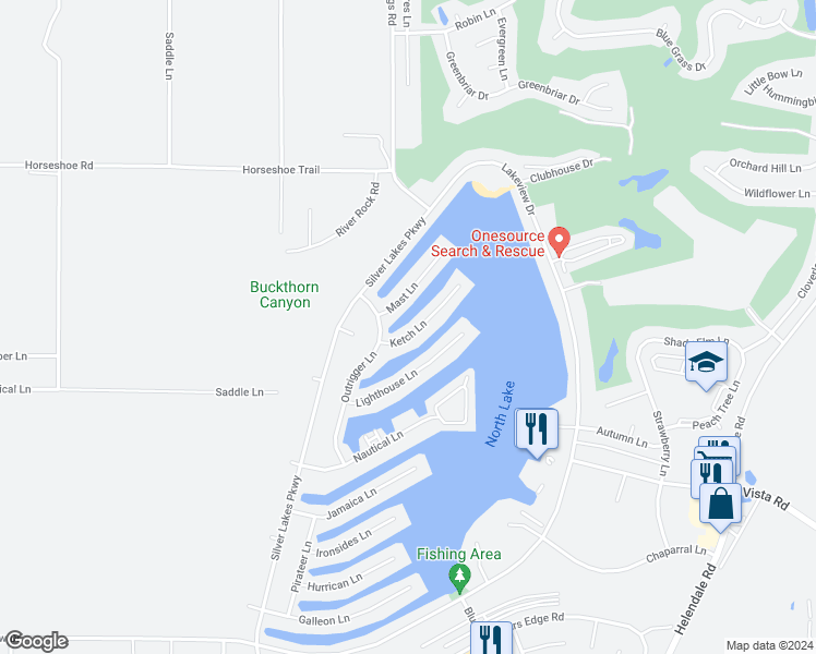 map of restaurants, bars, coffee shops, grocery stores, and more near 14536 Ketch Lane in Helendale