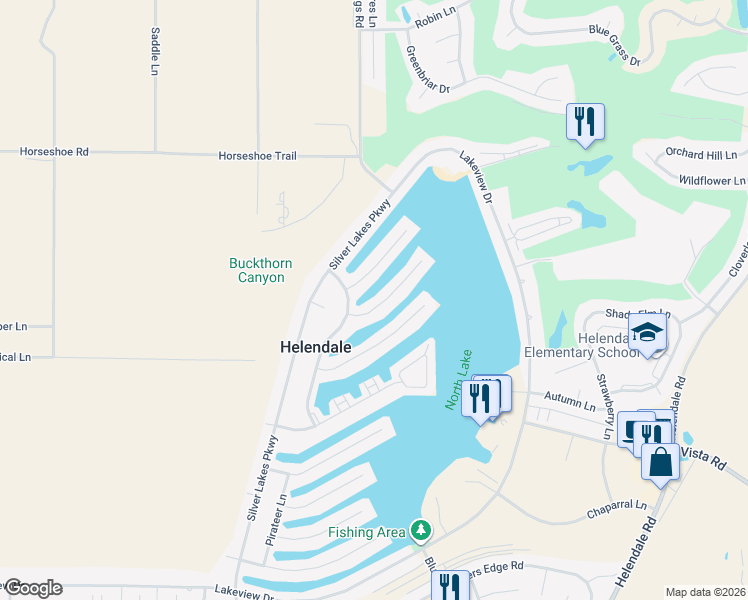 map of restaurants, bars, coffee shops, grocery stores, and more near 14536 Ketch Lane in Helendale