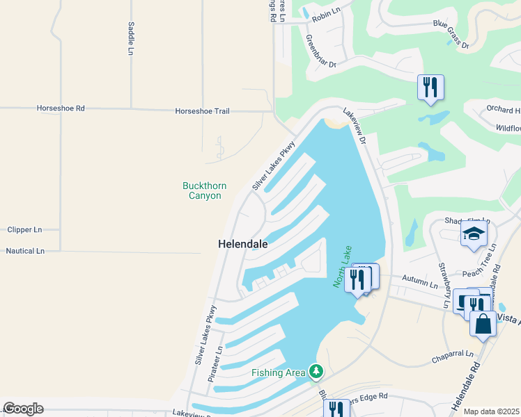 map of restaurants, bars, coffee shops, grocery stores, and more near 27428 Outrigger Lane in Helendale