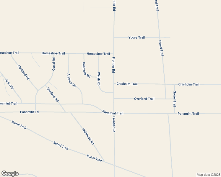 map of restaurants, bars, coffee shops, grocery stores, and more near Frontier Road in San Bernardino County