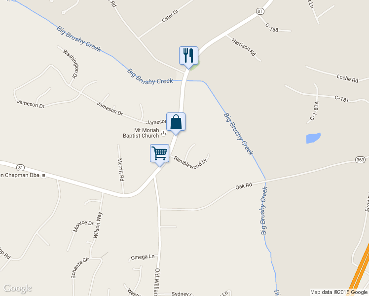 map of restaurants, bars, coffee shops, grocery stores, and more near 103 Melissa Court in Piedmont