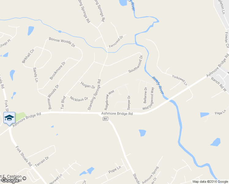 map of restaurants, bars, coffee shops, grocery stores, and more near 104 Ridgebrook Way in Greenville
