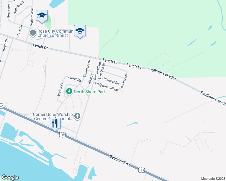 map of restaurants, bars, coffee shops, grocery stores, and more near 6617 Whippoorwill Lane in North Little Rock