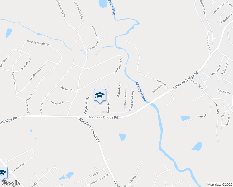 map of restaurants, bars, coffee shops, grocery stores, and more near 12 Evonvale Court in Greenville