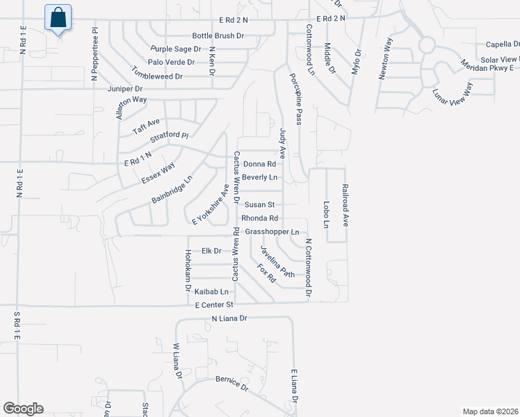 map of restaurants, bars, coffee shops, grocery stores, and more near 1845 Susan Street in Chino Valley