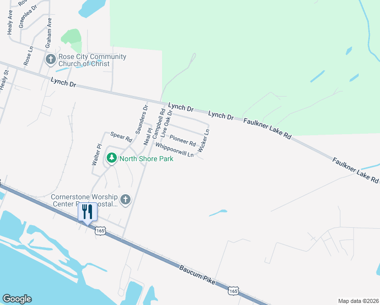 map of restaurants, bars, coffee shops, grocery stores, and more near 6617 Whippoorwill Lane in North Little Rock