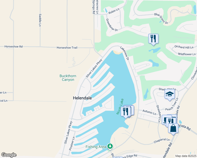 map of restaurants, bars, coffee shops, grocery stores, and more near 14523 Mast Lane in Helendale