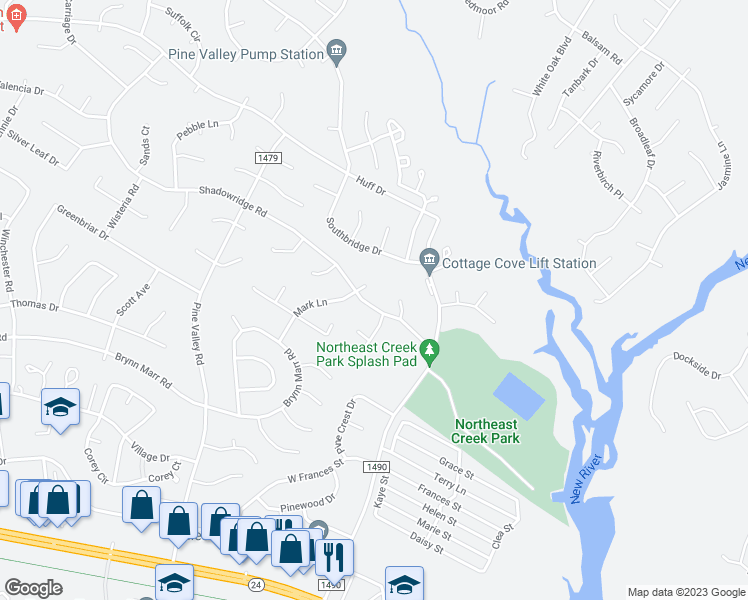 map of restaurants, bars, coffee shops, grocery stores, and more near 548 Shadowridge Road in Jacksonville