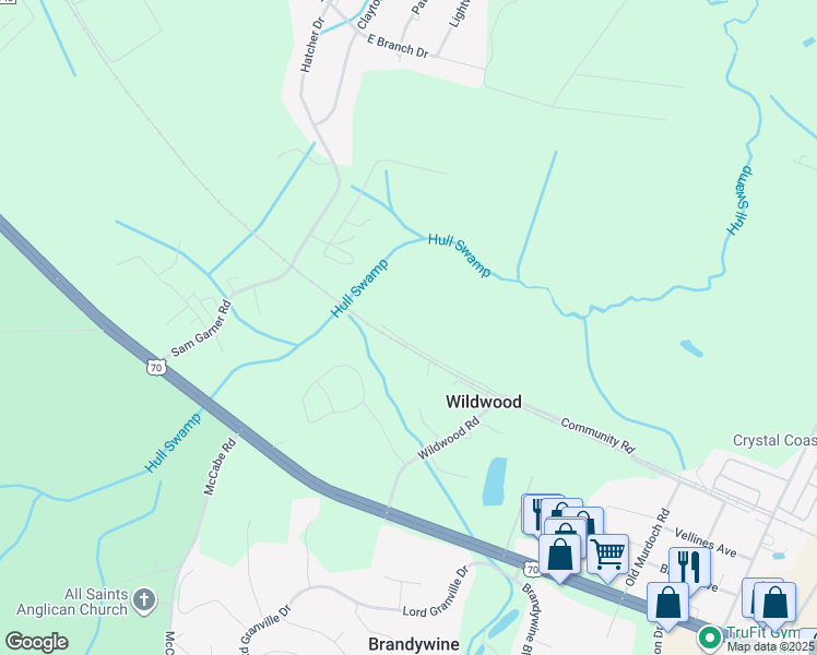 map of restaurants, bars, coffee shops, grocery stores, and more near 344 Wildwood Road in Newport