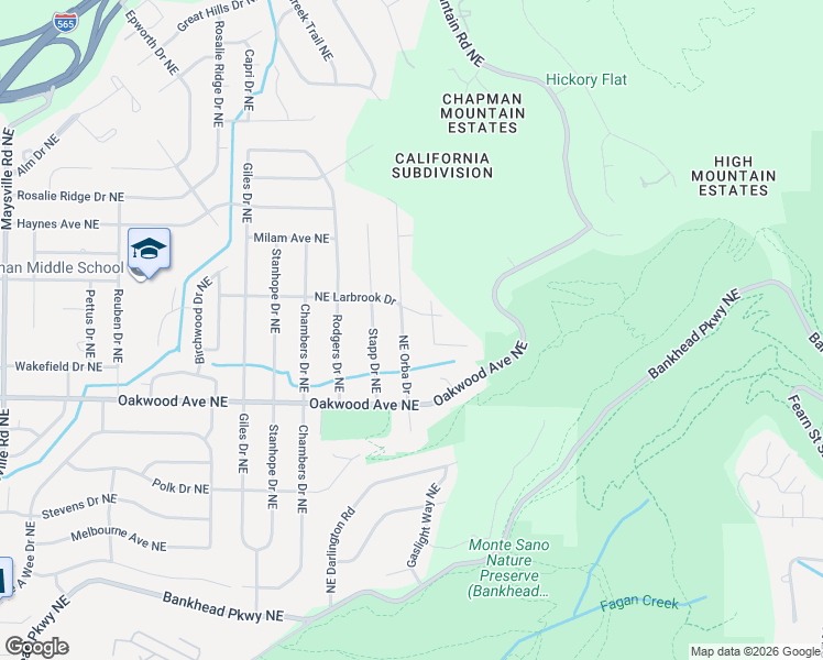 map of restaurants, bars, coffee shops, grocery stores, and more near 2012 Orba Drive Northeast in Huntsville