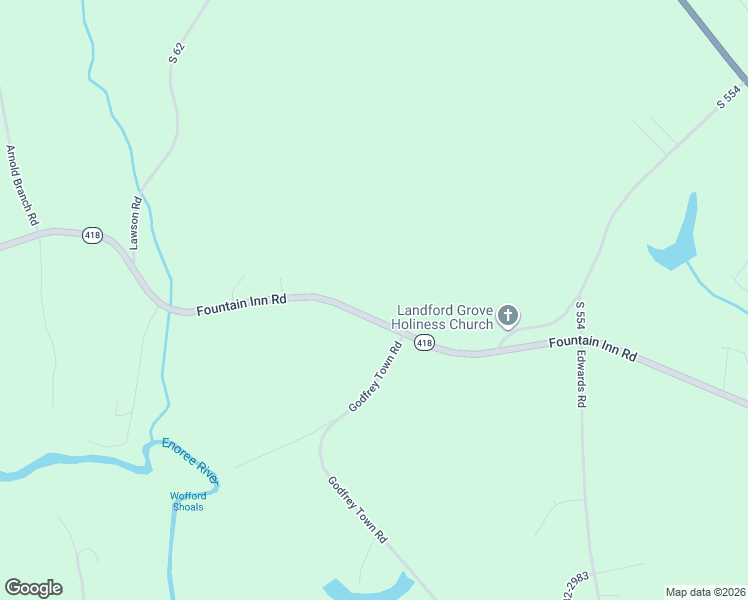 map of restaurants, bars, coffee shops, grocery stores, and more near 872-884 Fountain Inn Road in Woodruff