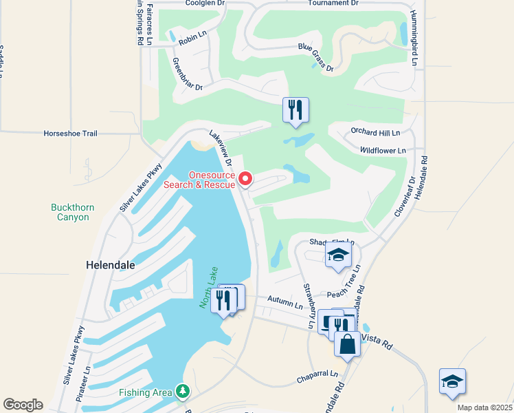 map of restaurants, bars, coffee shops, grocery stores, and more near Bonita Lane in Helendale