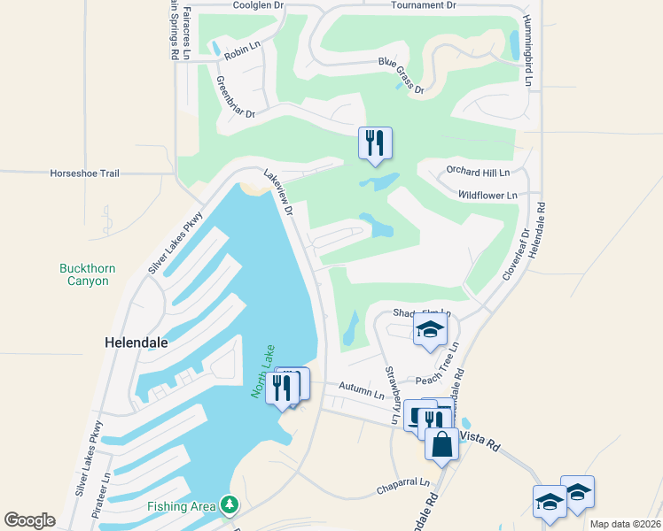 map of restaurants, bars, coffee shops, grocery stores, and more near Bonita Lane in Helendale