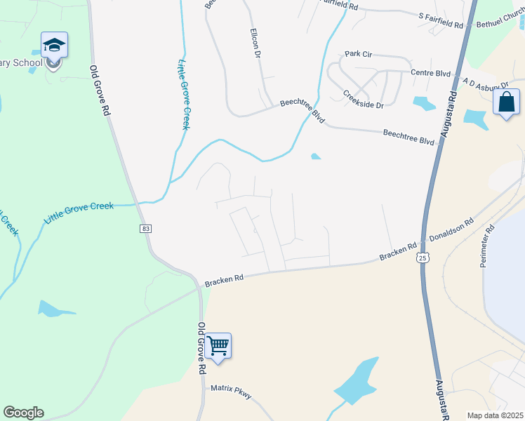 map of restaurants, bars, coffee shops, grocery stores, and more near 92 Satchel Ford Place in Piedmont