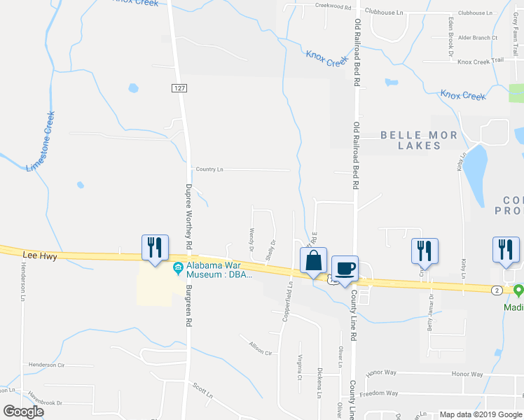 map of restaurants, bars, coffee shops, grocery stores, and more near 13461 Wendy Drive in Madison