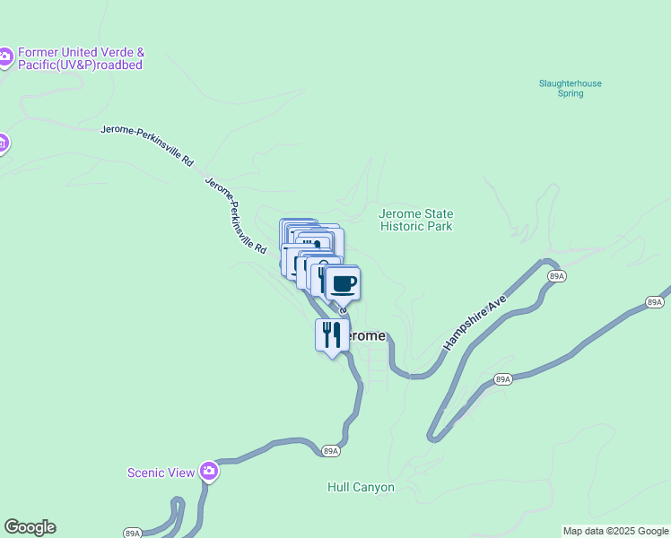 map of restaurants, bars, coffee shops, grocery stores, and more near 222 1st Avenue in Jerome