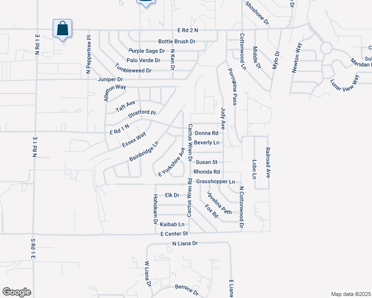 map of restaurants, bars, coffee shops, grocery stores, and more near 1805 Beverly Lane in Chino Valley