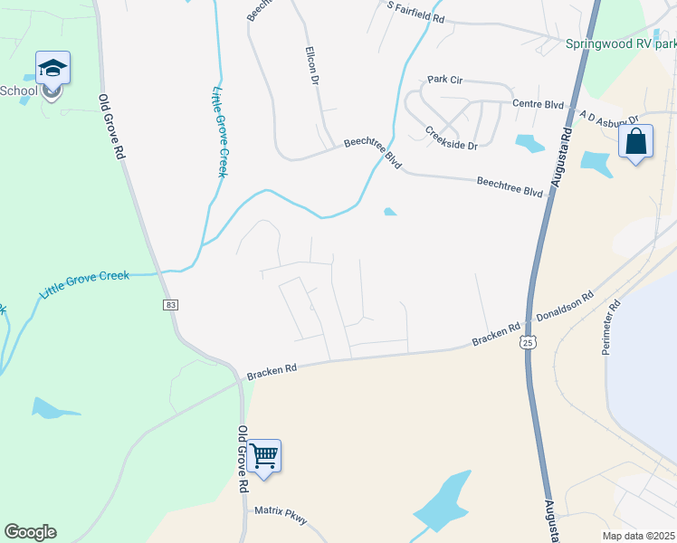 map of restaurants, bars, coffee shops, grocery stores, and more near 92 Satchel Ford Place in Piedmont