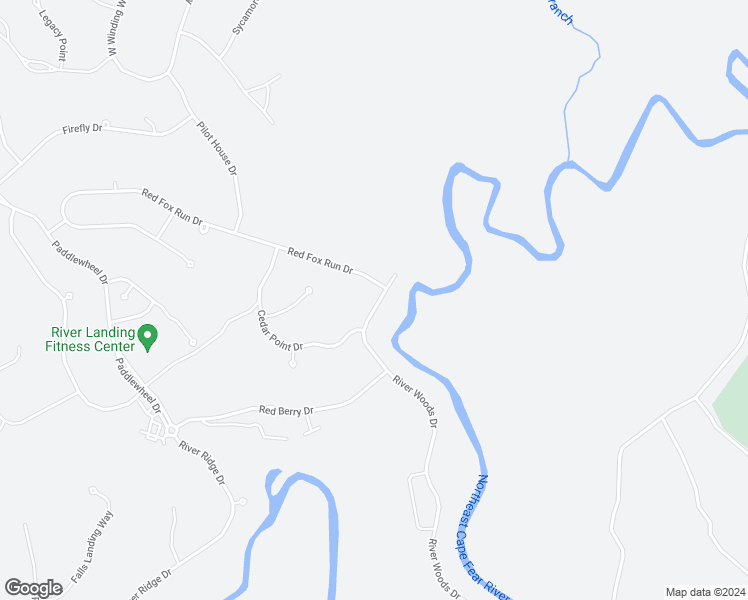 map of restaurants, bars, coffee shops, grocery stores, and more near 126 River Woods Drive in Wallace