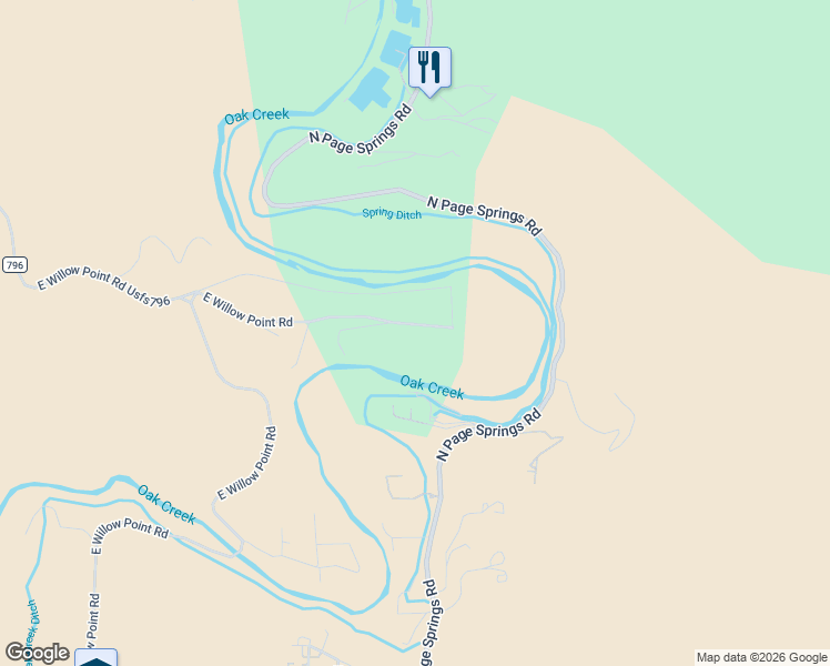 map of restaurants, bars, coffee shops, grocery stores, and more near 1183-1221 East Willow Point Road in Cornville