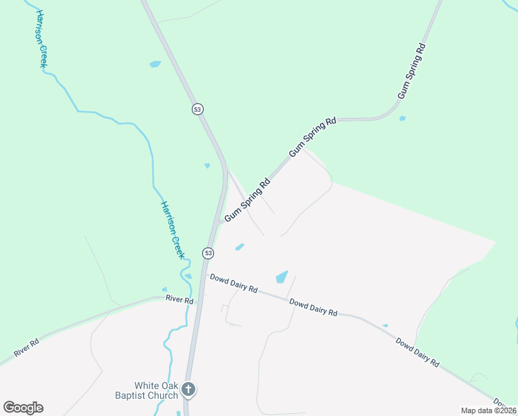 map of restaurants, bars, coffee shops, grocery stores, and more near 164 Gum Spring Road in White Oak