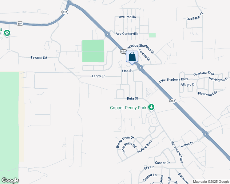 map of restaurants, bars, coffee shops, grocery stores, and more near 1421 West Foy Drive in Clarkdale