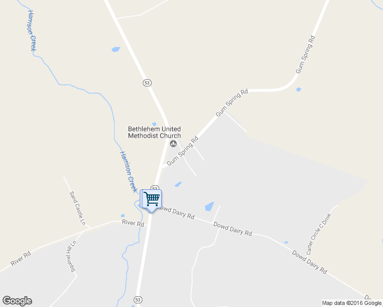 map of restaurants, bars, coffee shops, grocery stores, and more near 164 Gum Spring Road in White Oak