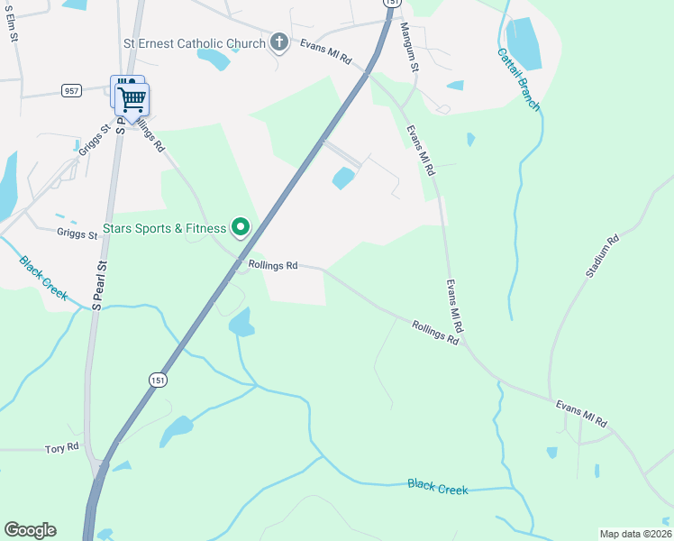 map of restaurants, bars, coffee shops, grocery stores, and more near 931 Rollings Road in Pageland