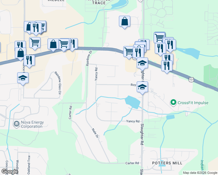 map of restaurants, bars, coffee shops, grocery stores, and more near 218 Roy Drive in Madison