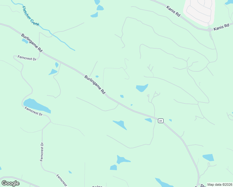 map of restaurants, bars, coffee shops, grocery stores, and more near 16020 Burlingame Road in Little Rock