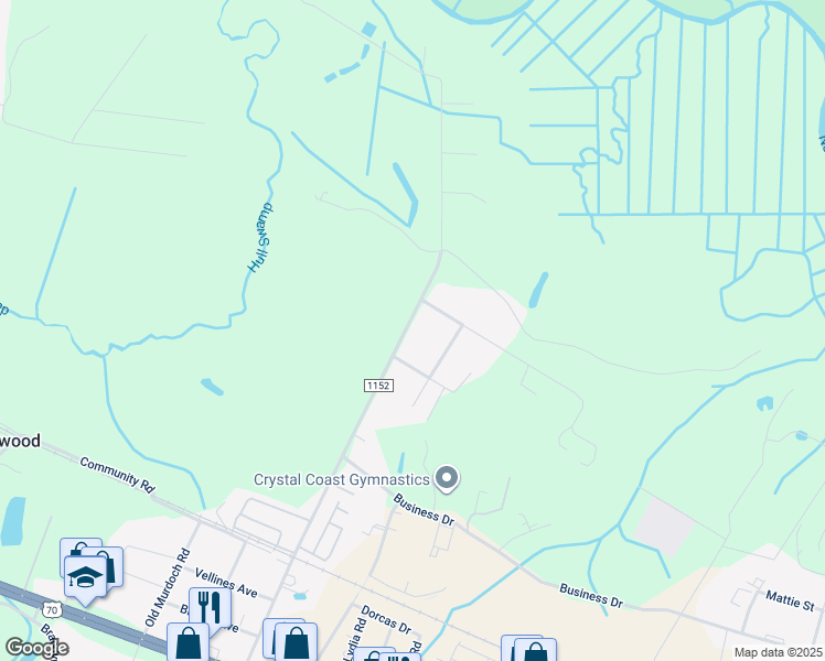 map of restaurants, bars, coffee shops, grocery stores, and more near 444 Old Airport Road in Newport