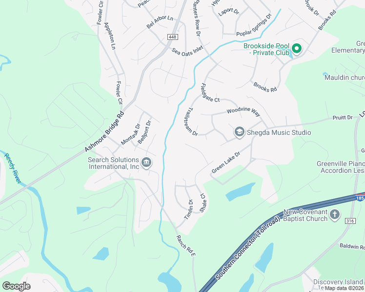 map of restaurants, bars, coffee shops, grocery stores, and more near 59 Granite Lane in Greenville