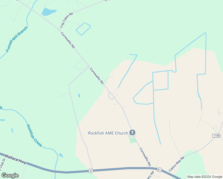 map of restaurants, bars, coffee shops, grocery stores, and more near 280 Cornwallis Road in Teachey