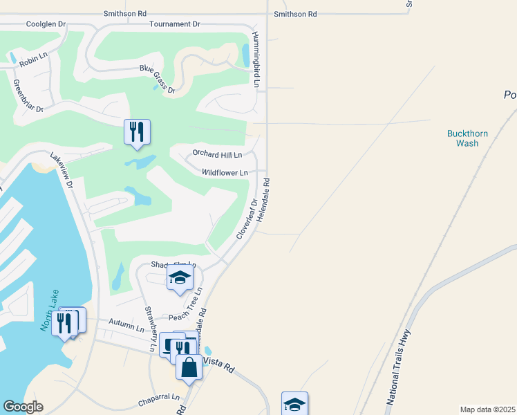 map of restaurants, bars, coffee shops, grocery stores, and more near 27559 Cloverleaf Drive in Helendale