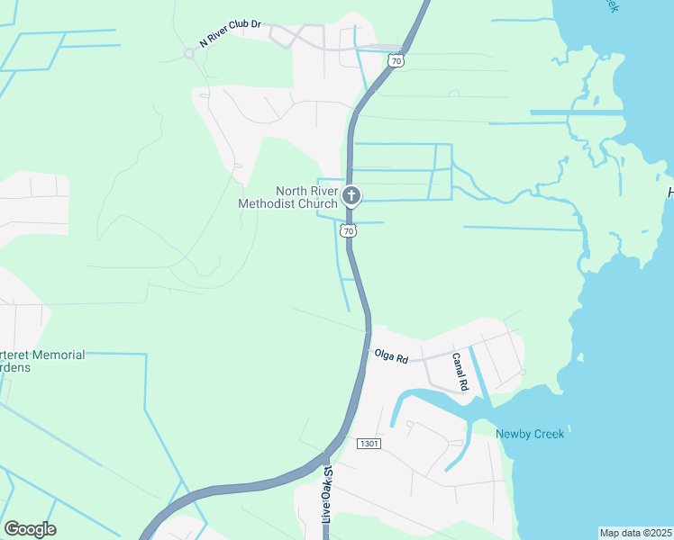 map of restaurants, bars, coffee shops, grocery stores, and more near 2437 U.S. 70 in Beaufort