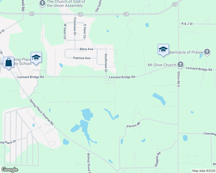 map of restaurants, bars, coffee shops, grocery stores, and more near 2210 Leonard Bridge Road in Chatsworth