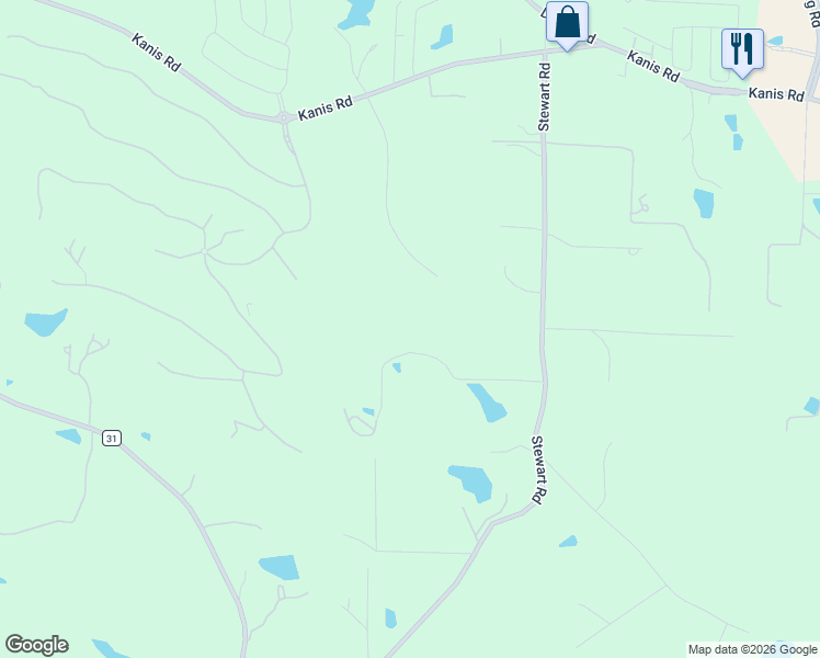 map of restaurants, bars, coffee shops, grocery stores, and more near 6 Country Oaks Drive in Little Rock