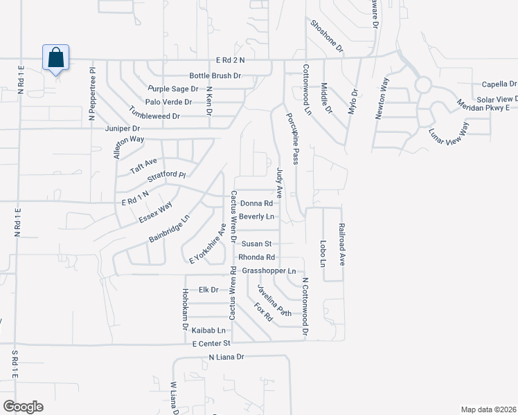 map of restaurants, bars, coffee shops, grocery stores, and more near 1855 Beverly Lane in Chino Valley