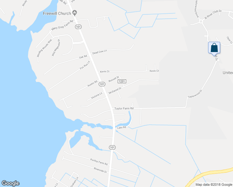 map of restaurants, bars, coffee shops, grocery stores, and more near 306 McDaniel Drive in Beaufort