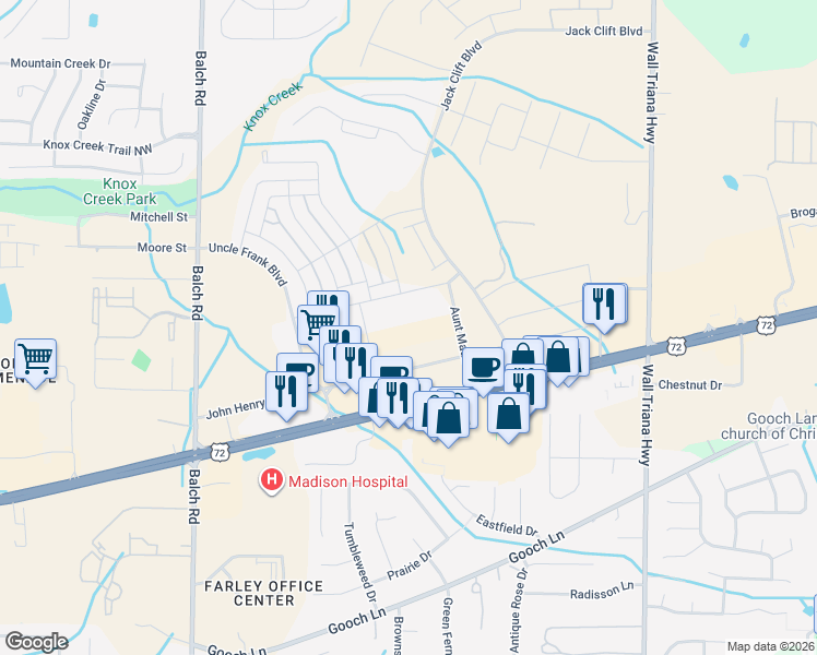 map of restaurants, bars, coffee shops, grocery stores, and more near 165 John Thomas Drive in Madison